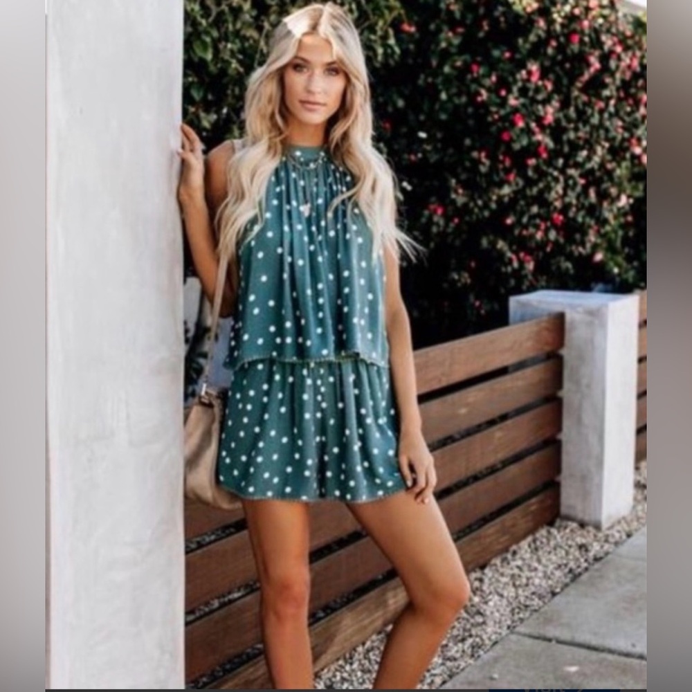 VICI Paloma Halter Polka Dot Romper